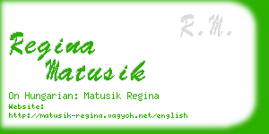 regina matusik business card